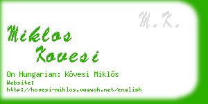 miklos kovesi business card